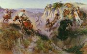 Charles M Russell The Wild Horse Hunters china oil painting reproduction